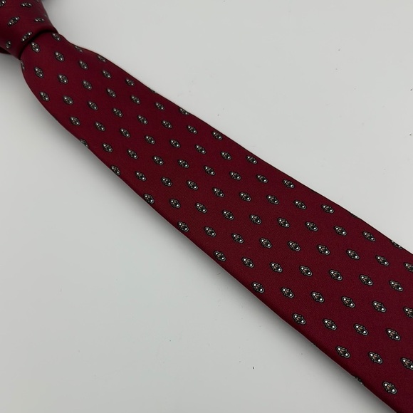Dior Burgundy and Gray Patterned Tie - Picture 1 of 6